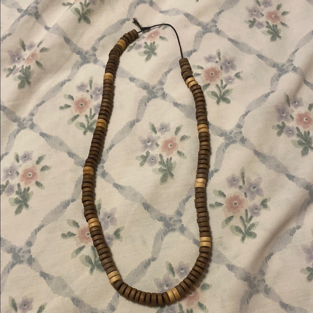 Natural Wooden Beaded Necklace